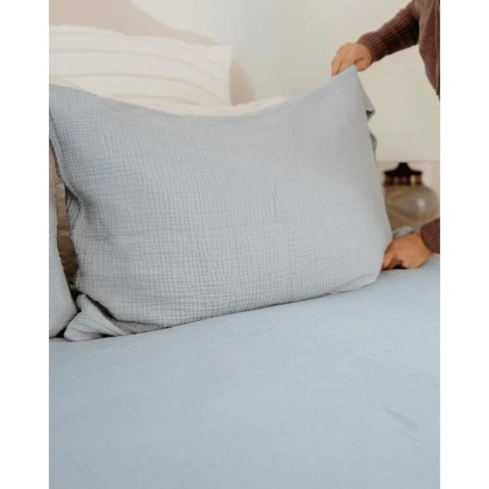 Sand Cloud Gauze Pillow Case 2 Pack Grey Queen New With Tags
